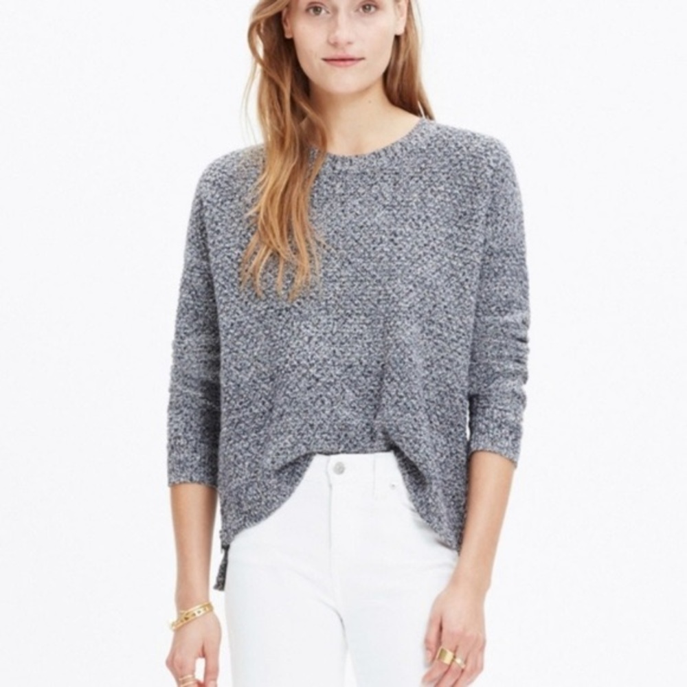 Madewell Landmark Textured Sweater Gray Sz S
